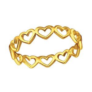 14k Gold Vermeil Simple Eternity Heart Ring